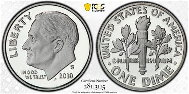 2010-S 10C Silver PR70DCAM