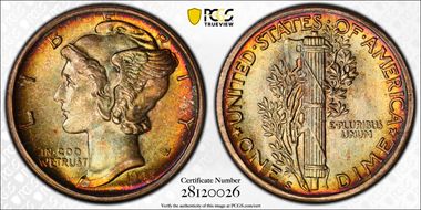1945-S 10C FS-504 Inverted S MS67+