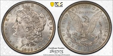 1882-O/S $1 Strong MS61