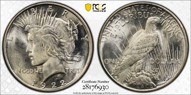 1922-D $1 MS66