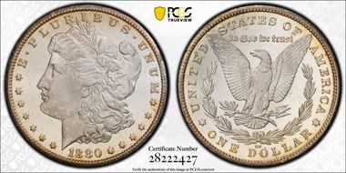 1880-CC $1 8/Low 7 MS63DMPL