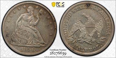 1856-S 50C WB-2 Large S VF35