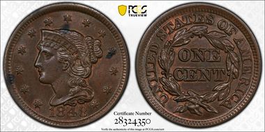 1848 1C Newcomb 7 MS63BN
