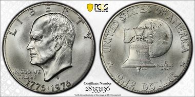 1976-S $1 Silver MS68