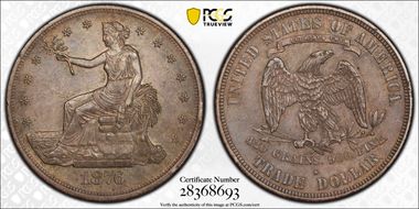 1876-S T$1 Type-I/II AU53