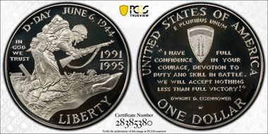 1991-95-W $1 World War II PR70DCAM