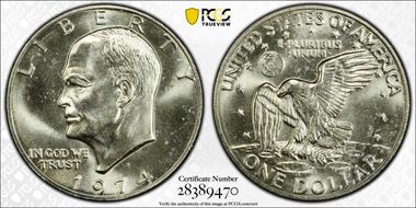 1974-S $1 Silver MS66
