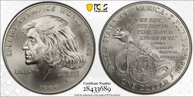 1995-W $1 Special Olympics MS70