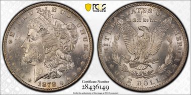 1878 7TF $1 Reverse of 1879 MS62