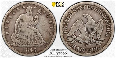 1846-O 50C WB-26 Tall Date VG10