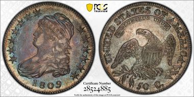 1809 50C Overton 109b III Edge AU55