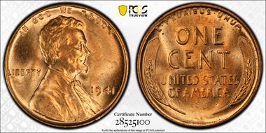 1941 1C Doubled Die Obverse MS64RD