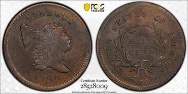 1796 1/2C With Pole MS65BN