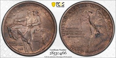 1925 50C Stone Mountain AU55