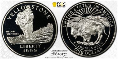 1999-P $1 Yellowstone PR70DCAM
