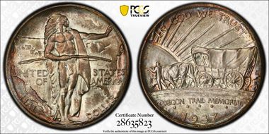 1937-D 50C Oregon MS67+