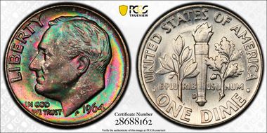 1964-D 10C MS66