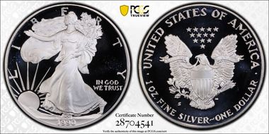 1990-S $1 Silver Eagle PR70DCAM