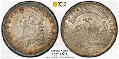 1811 50C O-111a AU58+