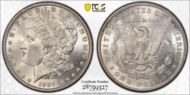 1889 $1 VAM 5A Pitted Reverse MS64