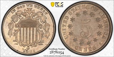 1883/2 5C Overdate FS-303 MS62