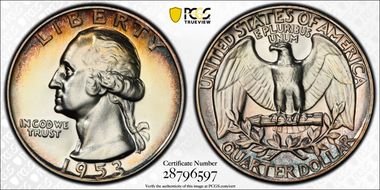 1953 25C Re-engraved TF FS-901 PR65CAM