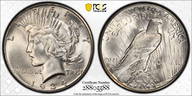 1934-S $1 MS65