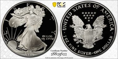 1990-S $1 Silver Eagle PR70DCAM
