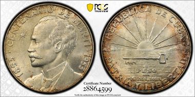 1953 Peso Jose Marti KM-29  Ag MS65