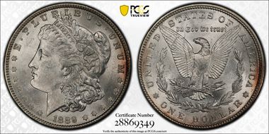 1889 $1 VAM 16, Doubled Ear MS64