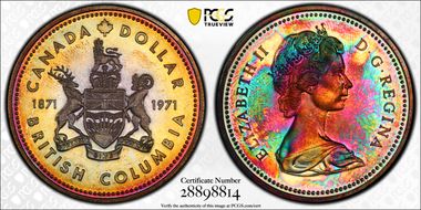 1971 S$1 British Columbia Ag SP66