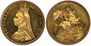 1887 £5 S-3864 MS62