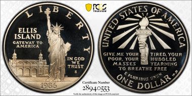1986-S $1 Statue Of Liberty PR69DCAM