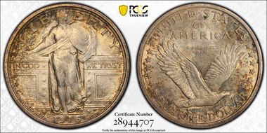 1916 25C Standing Liberty AU58