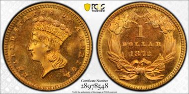 1872 G$1 MS68