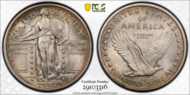 1917 25C Type 1 MS64FH