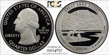 2014-S 25C Great Sand Dunes-Silver PR70DCAM