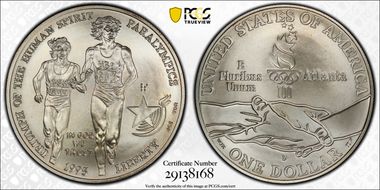1995-D $1 Paralympic MS70