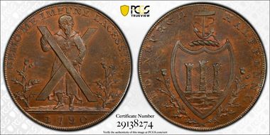 1790 Tk 1/2D DH-25 Lothian, Hutchison's MS63RB