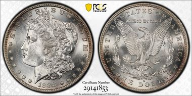 1888-S $1 VAM 13, Gouged Eagle MS64