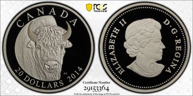 2014 $20 Bison First Strike PR70DCAM