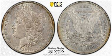 1878 7TF $1 Reverse of 1878 AU50