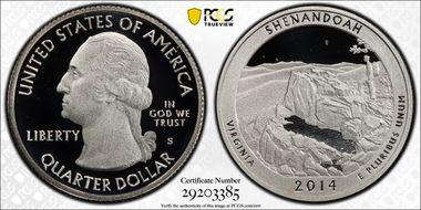 2014-S 25C Shenandoah NP-Silver First Strike PR70DCAM