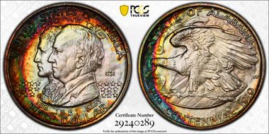 1921 50C Alabama, 2X2 MS67+