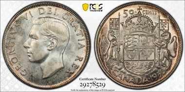 1950 50C No Design in 0 MS64+