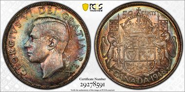 1948 50C Narrow Date MS66