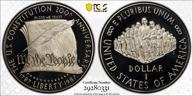 1987-S $1 Constitution PR69DCAM