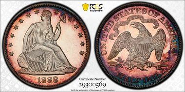1888 50C PR63CAM