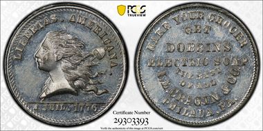 (1876) Token Pa-Ph 883 White Metal I.L. Cragin & Co. MS64