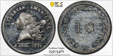 (1876) Token NY-NY 736 White Metal Great Union Pacific Tea Co. MS63